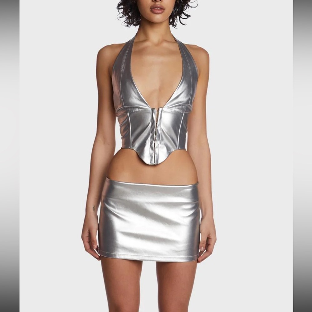 The Kript metallic skort top set